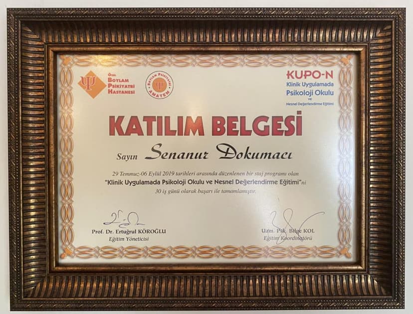 Klinik Uygulamalarda Psikoloji Okulu ve Nesnel Değerlendirme Eğitimi