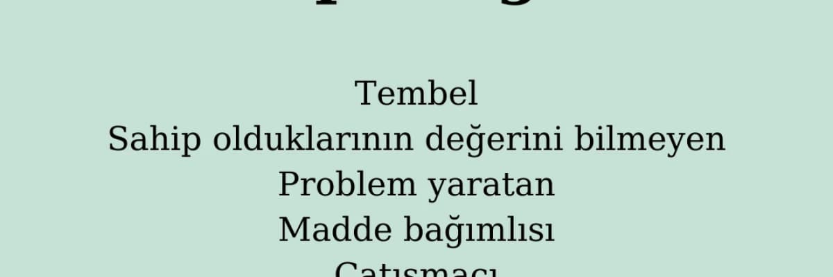 ERGENLERE İLİŞKİN KALIP YARGILAR