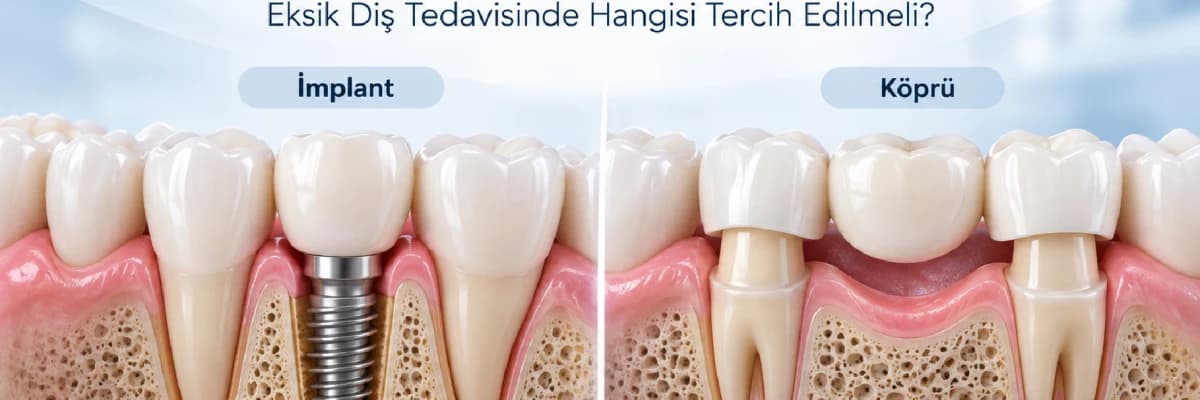 İmplant mı Köprü mü? Eksik Diş Tedavisinde Hangisi Daha İyi? Avantajları ve Farkları