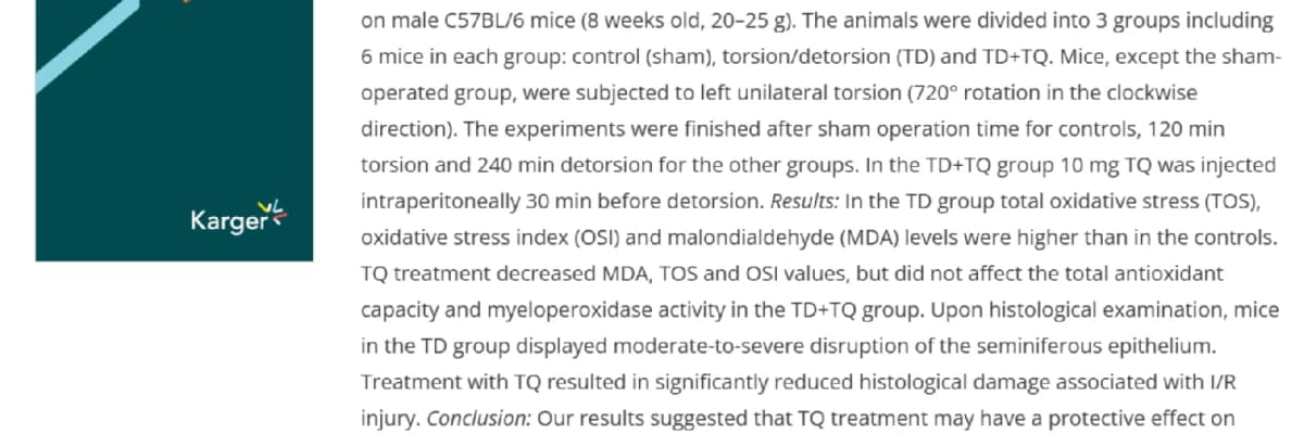 Protective Effect of Thymoquinone in Experimental Testicular Torsion (SCI-SCI EXPANDIE)
