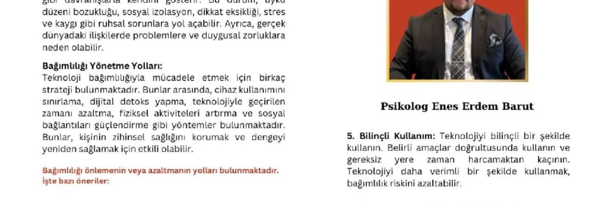 Teknoloji Bağımlılığı ve Ruhsal Sağlık: