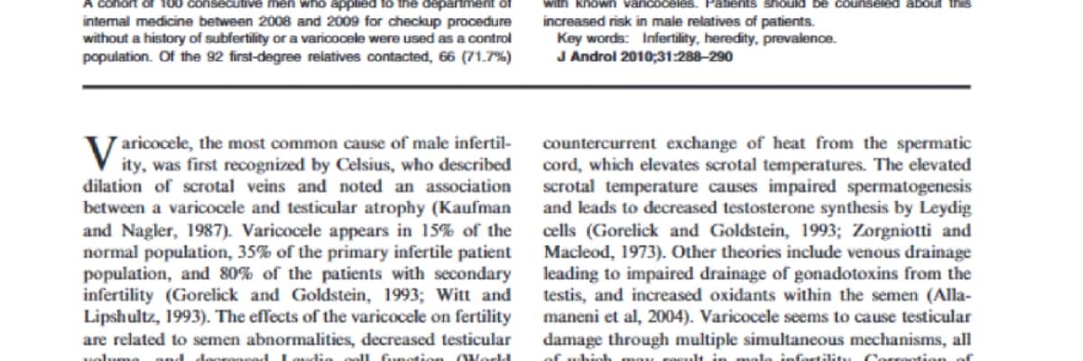 Hereditary Behavior of Varicocele  (SCI-SCI EXPANDIE)
