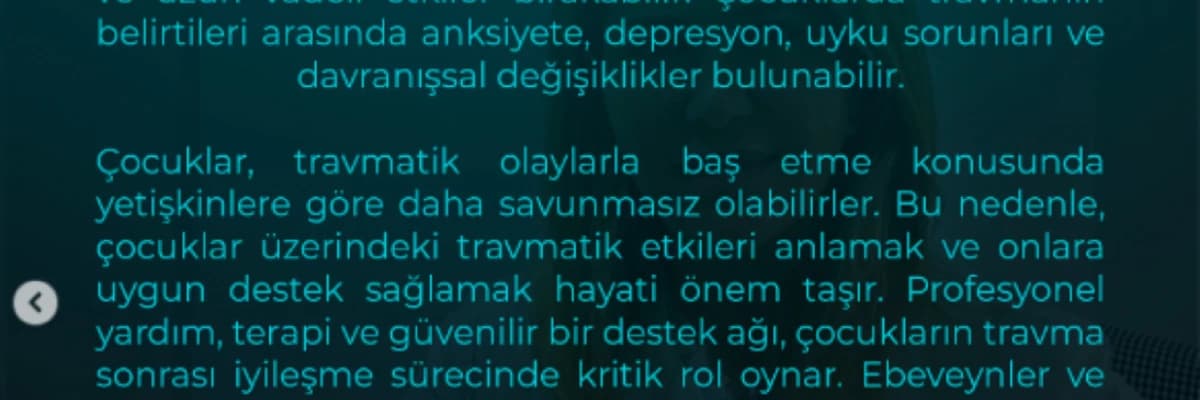 Çocuklarda Yaşanan Travma