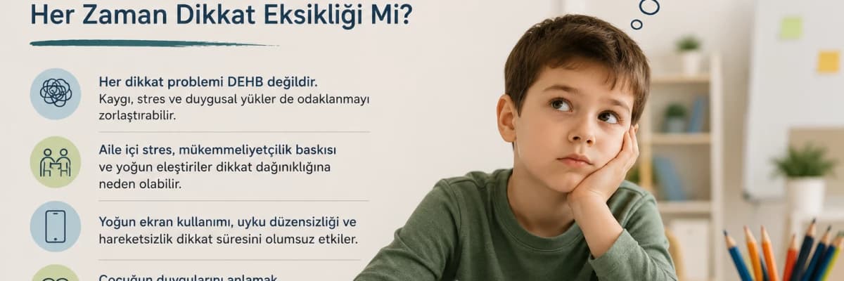 Çocuklarda Dikkat Dağınıklığı: Her Zaman Dikkat Eksikliği Mi?