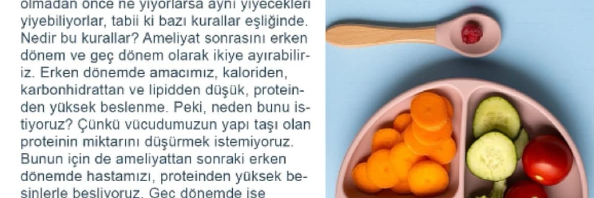 Bariatrik Cerrahi Sonrası Beslenme Nasıl Olmalı?