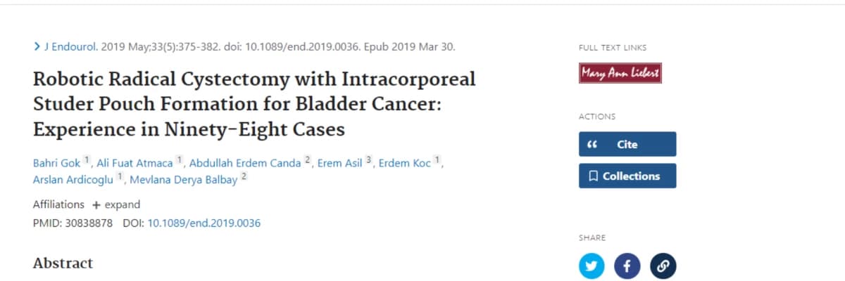 Robotic Radical Cystectomy with Intracorporeal Studer Pouch Formation for Bladder Cancer: Experience in Ninety-Eight Cases