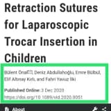 Abdominal Wall Retraction Sutures for Laparoscopic Trocar Insertion in Children