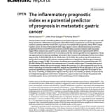 The inflammatory prognostic index as a potential predictor of prognosis in metastatic gastric cancer