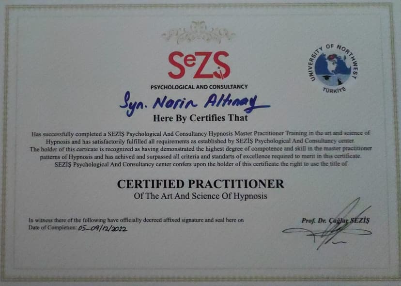 Hipnoz Uygalıyıcı Sertifikası