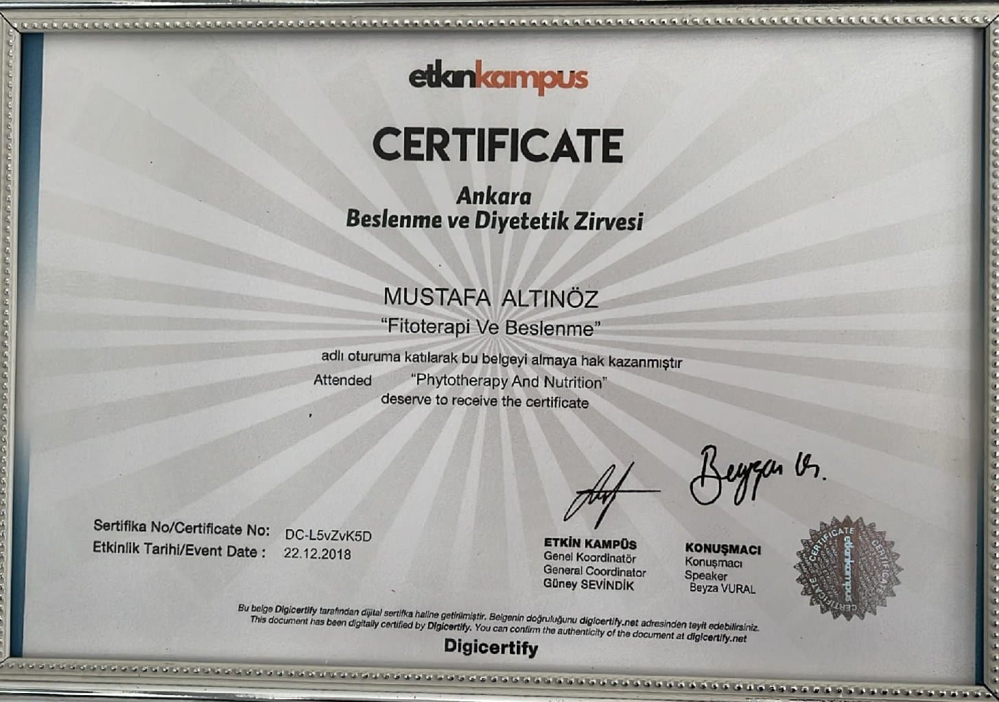 mesleki iletişim ve kariyer,lisans diploma,bariatrik cerrahi beslenmesi, Fitoterapi ve beslenme