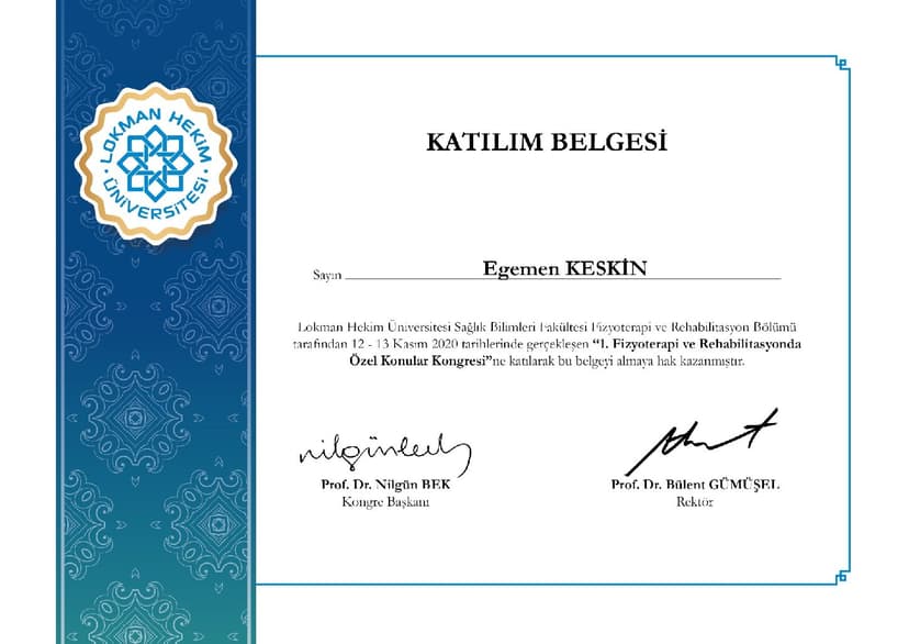 1.Fizyoterapi Ve Rehabilitasyonda Özel Konular Kongresi