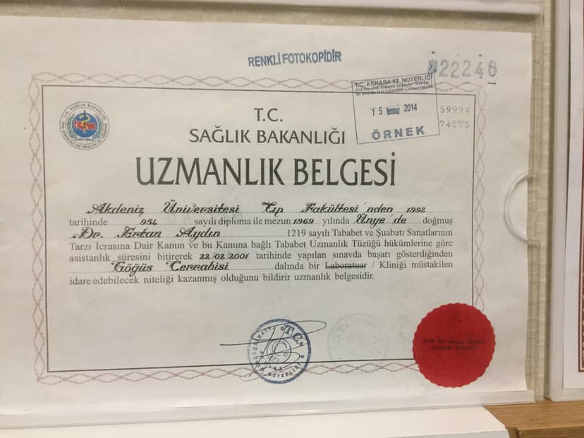 Uzmanlık Belgesi