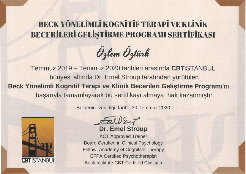 Beck Yönelim Kognitif Terapi ve Klinik Becerileri Geliştirme Programı
