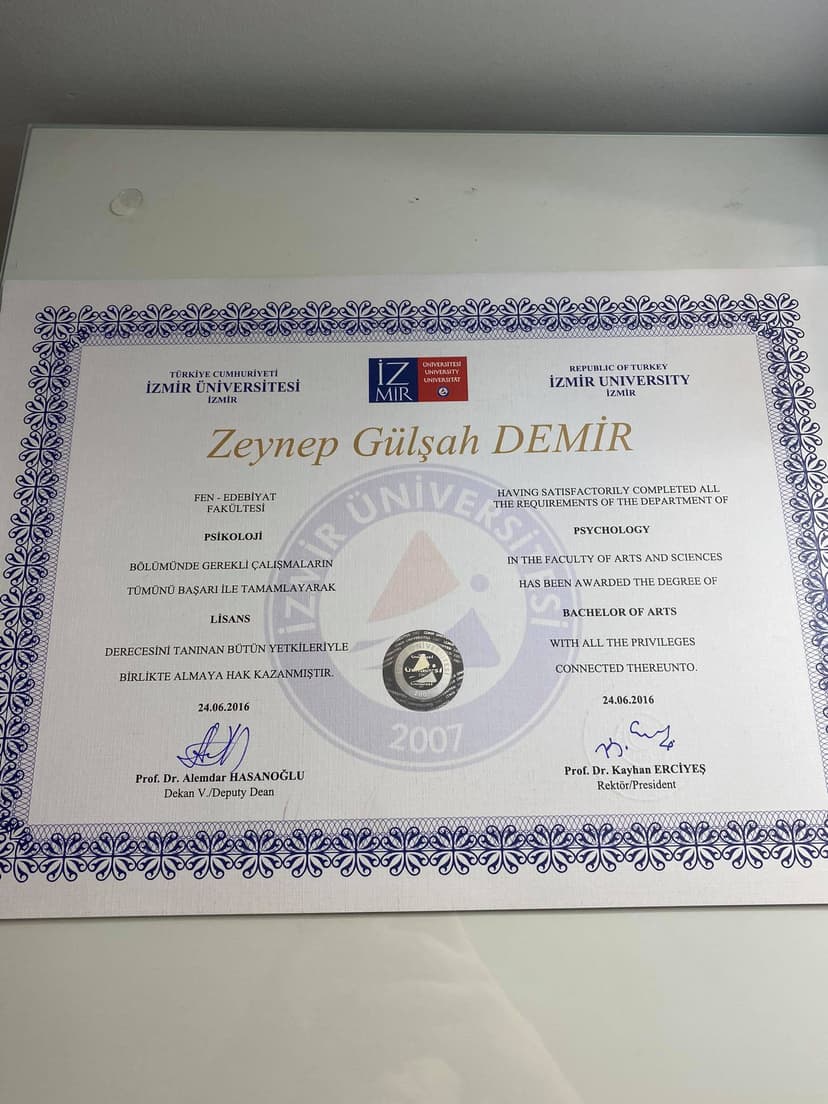 Psikoloji Lisans Diploması