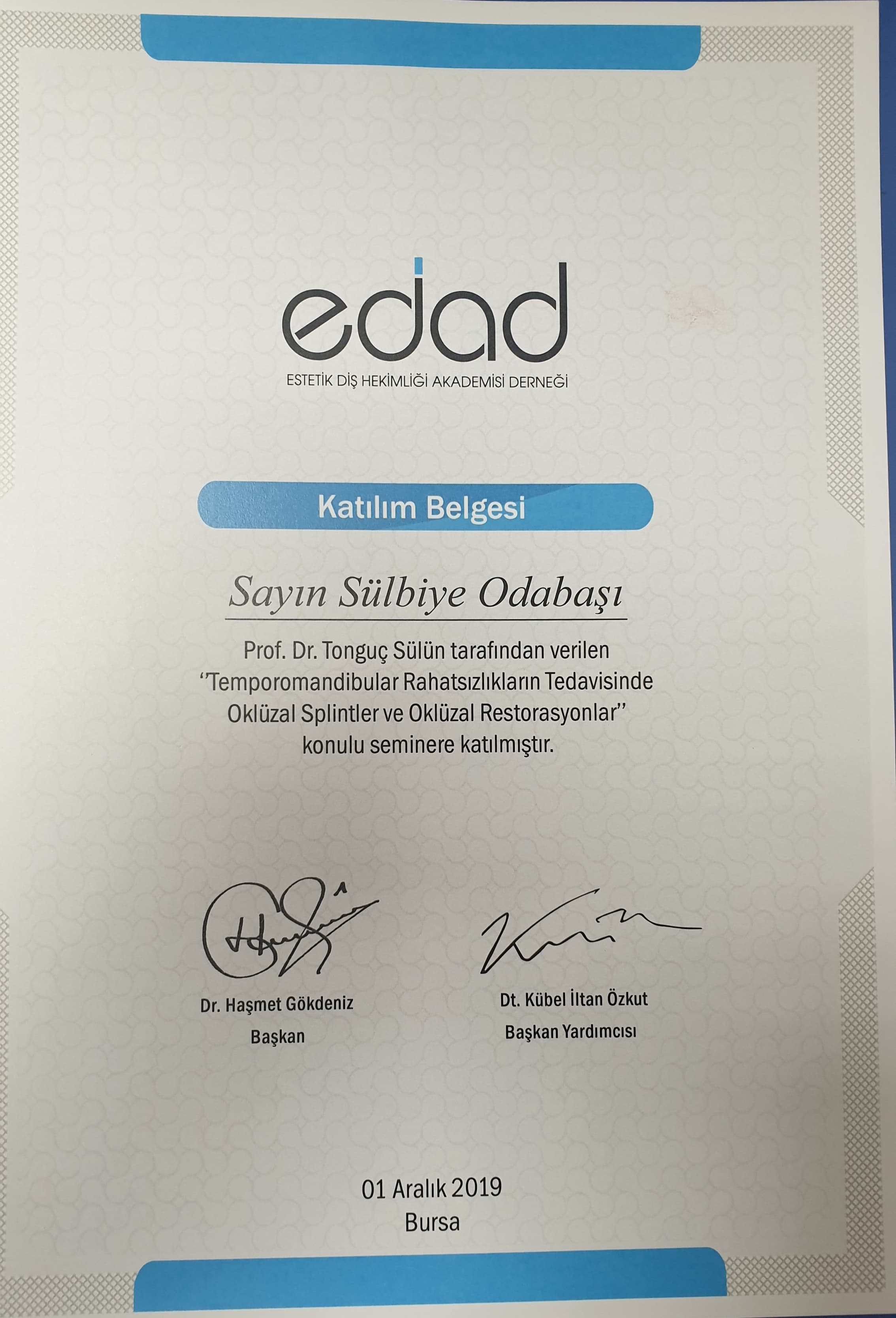 Temporomandibular rahatsızlıkların tedavisinde oklüzal splintler ve oklüzal restorasyonlar