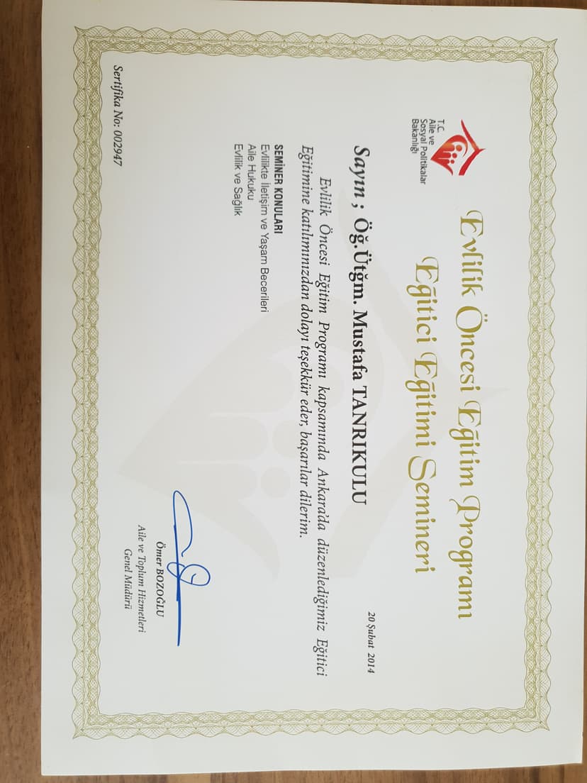 Aile Danışmanlığı Sertifikası