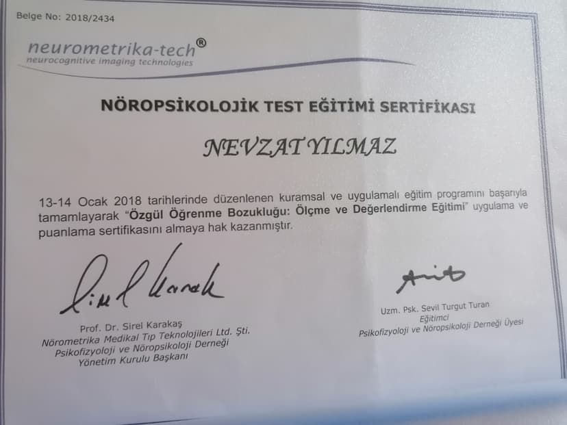 Disleksi sertifikası