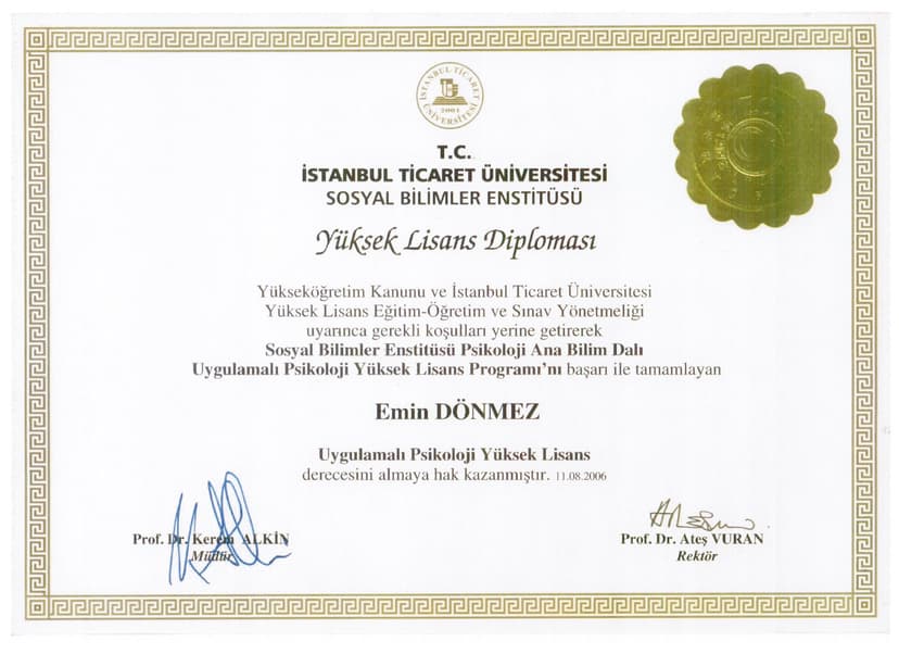 İstanbul Ticaret Üniversitesi Uygulamalı Klinik Psikoloji