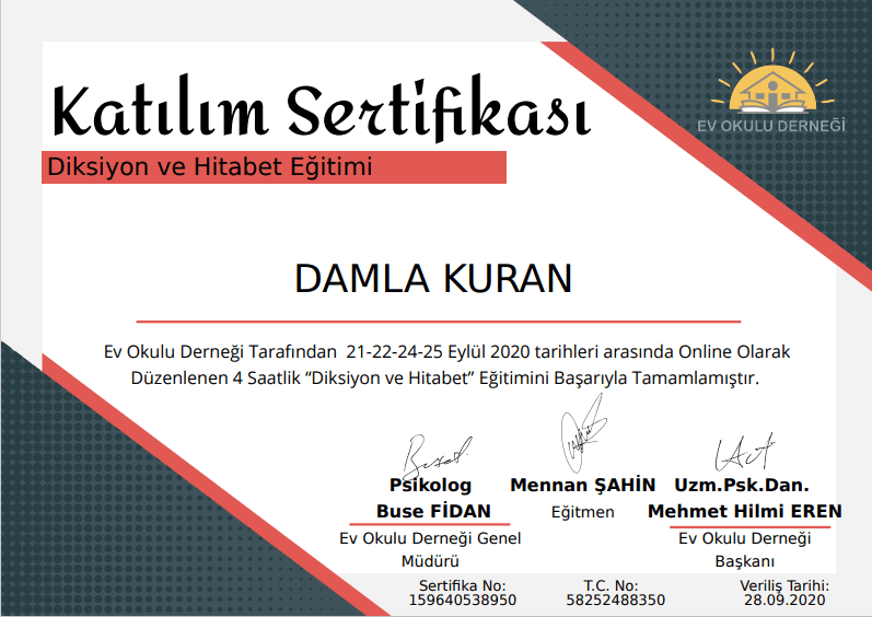 Diksiyon ve Hitabet Eğitimi Sertifikası