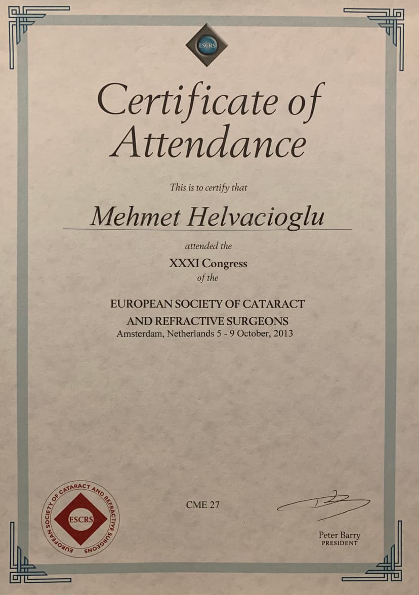 European Society Of Cataract And Refractive Surgeons 2013