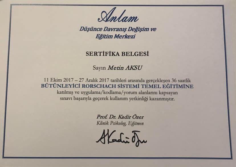 Bütünleyici Rorschach Eğitimi