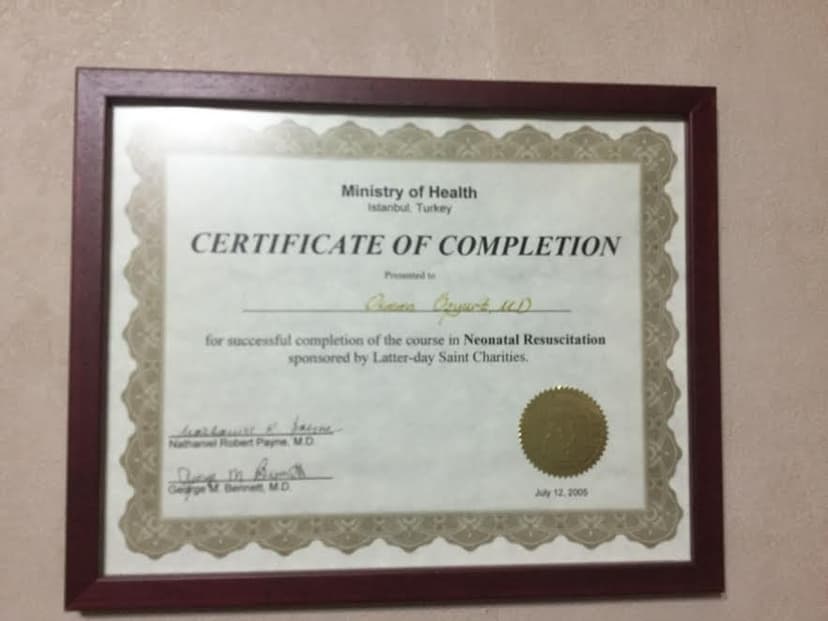 Certificate of Completion