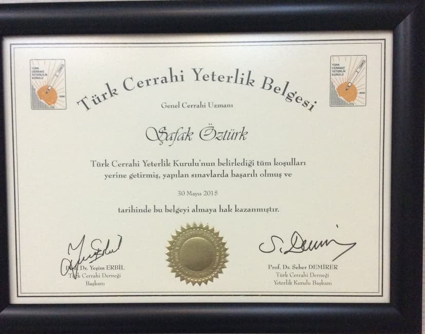 Türk Cerrahi Yeterlilik Belgesi