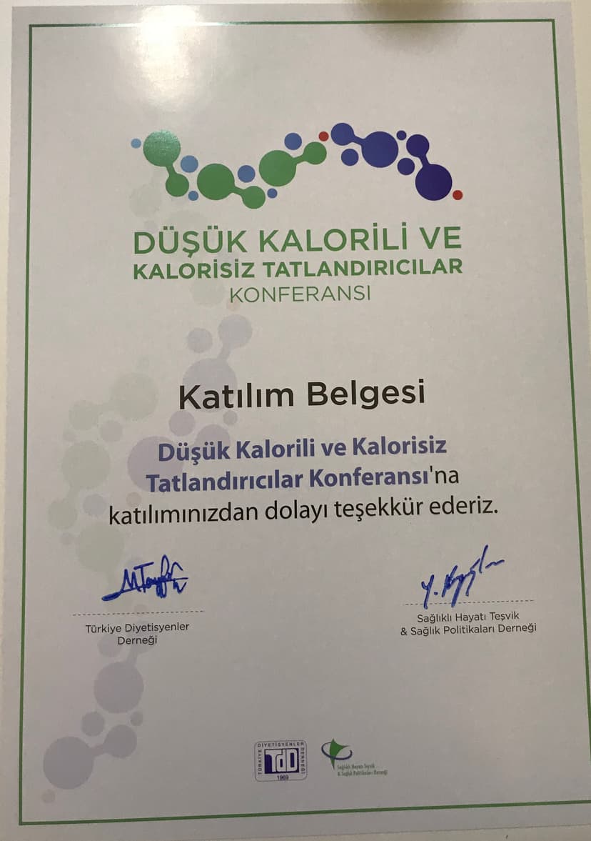 DÜŞÜK KALORİLİ VE KALORİSİZ TATLANDIRICILAR KONFERANSI