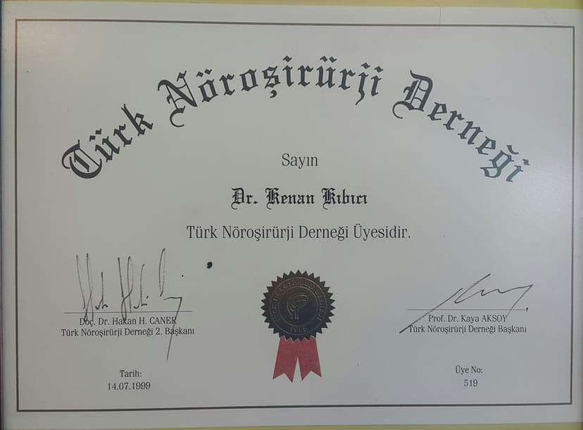 Nöroşirürji Dernek Üyeliği