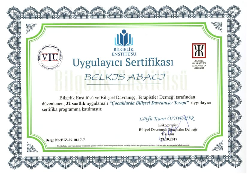 Çocuklarda Bilişsel Davranışçı Terapi