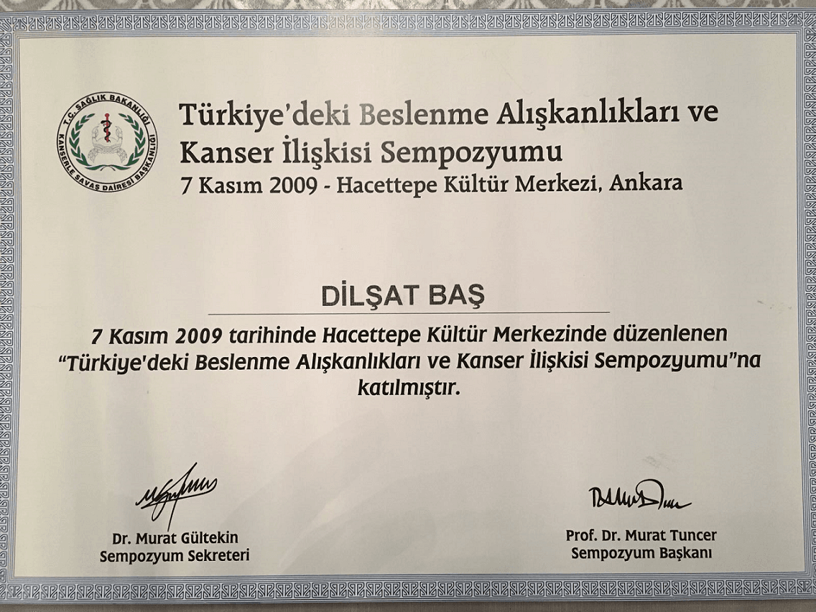 Türkiye'deki Beslenme Alışkanlıkları ve Kanser İlişkisi Sempozyumu