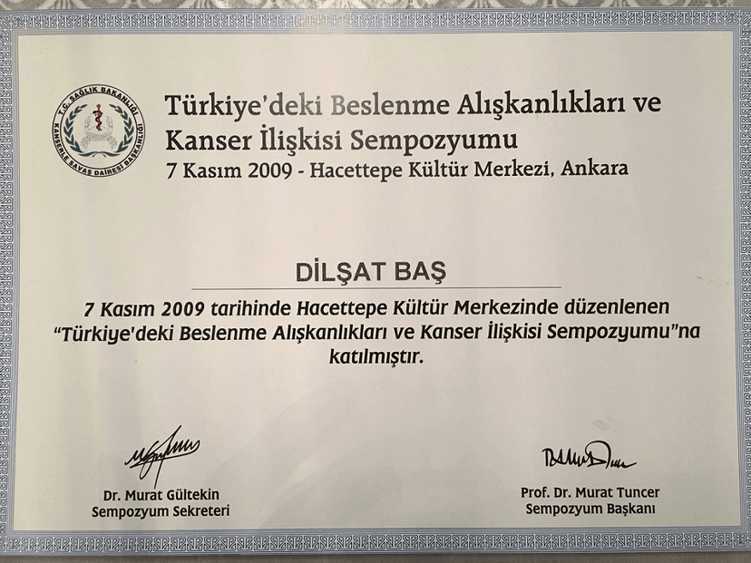 Türkiye'deki Beslenme Alışkanlıkları ve Kanser İlişkisi Sempozyumu