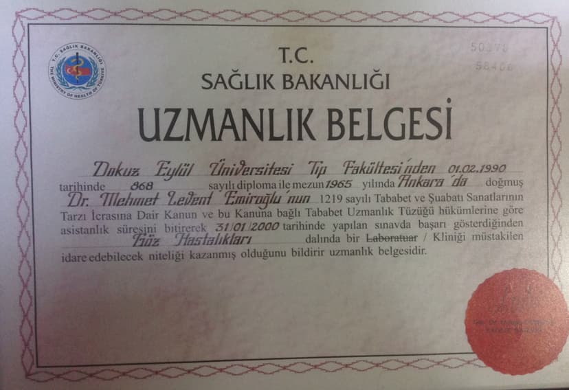 Uzmanlık Belgesi