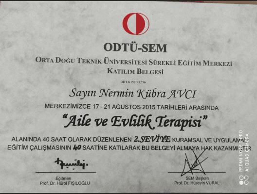 Evlilik Terapisi Belgesi 2. Düzey