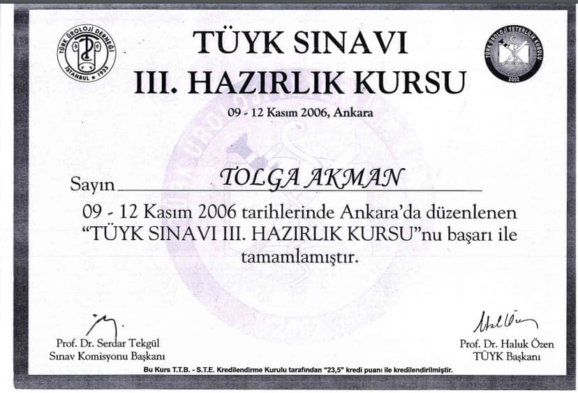 Tüyk Sınavı 3. Hazırlık Kursu