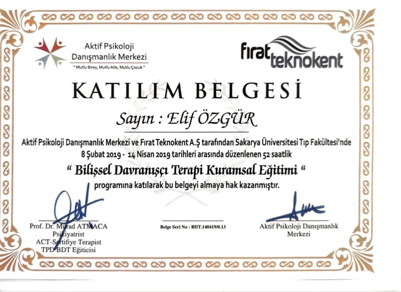 Bilişsel Davranışçı Terapi