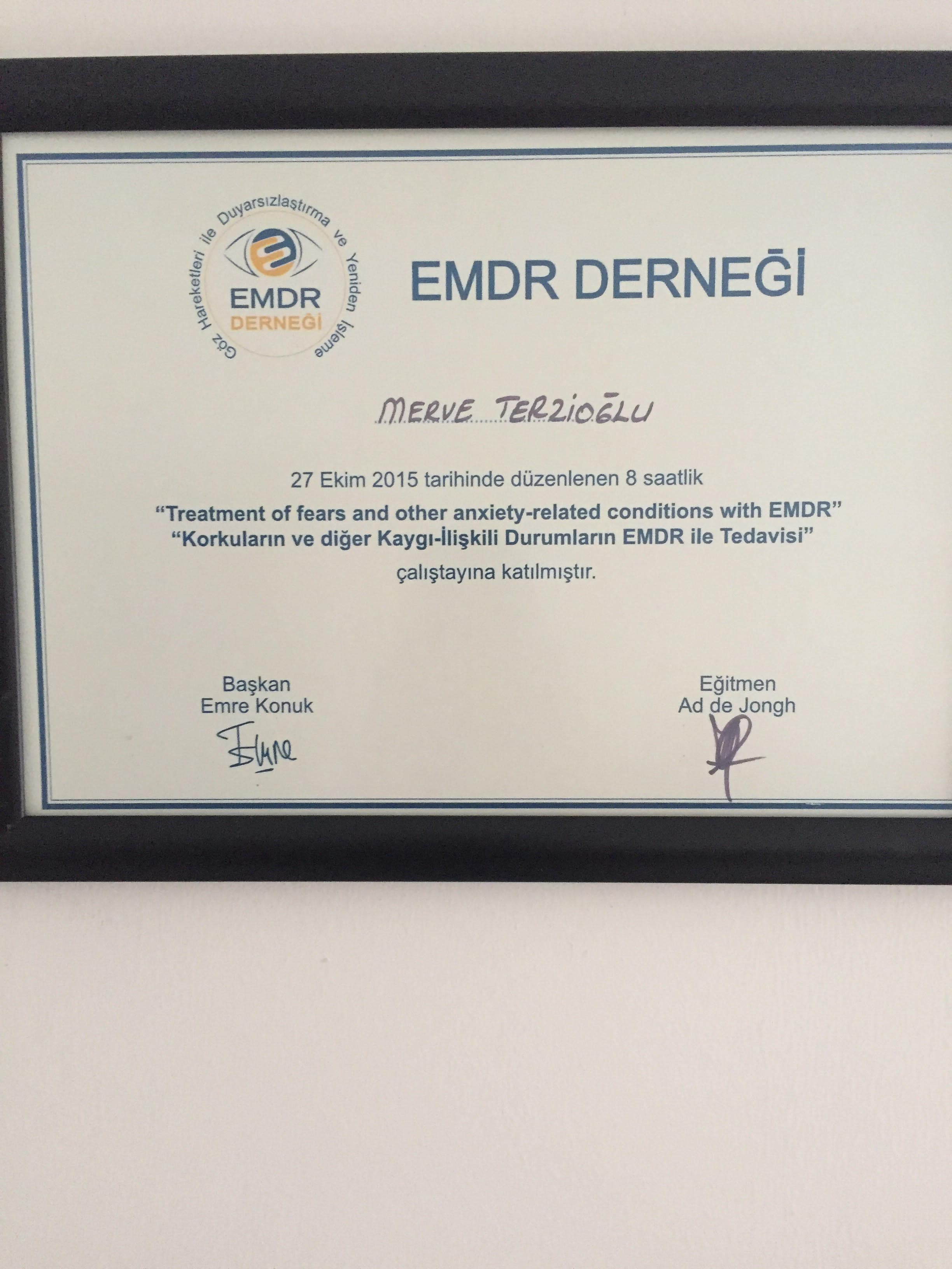 KAYGI VE KORKUYLA İLİŞKİLİ DURUMLARDA EMDR