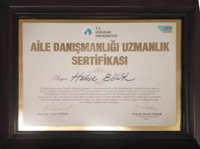 Aile Danışmanlık Uzmanlık Sertifikası