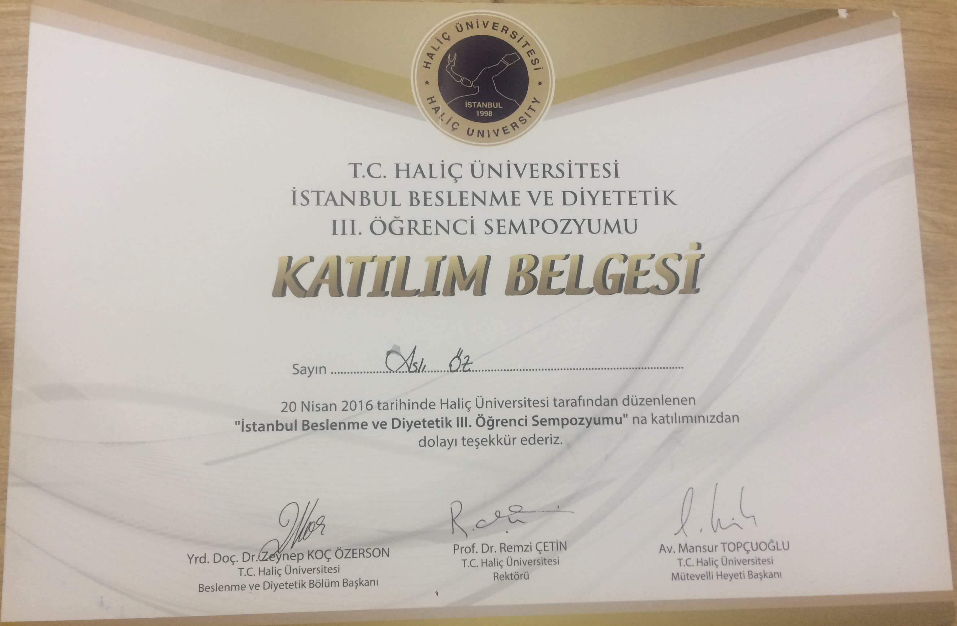 Haliç Üniversitesi İstanbul Beslenme ve Diyetetik III. Öğrenci Sempozyumu