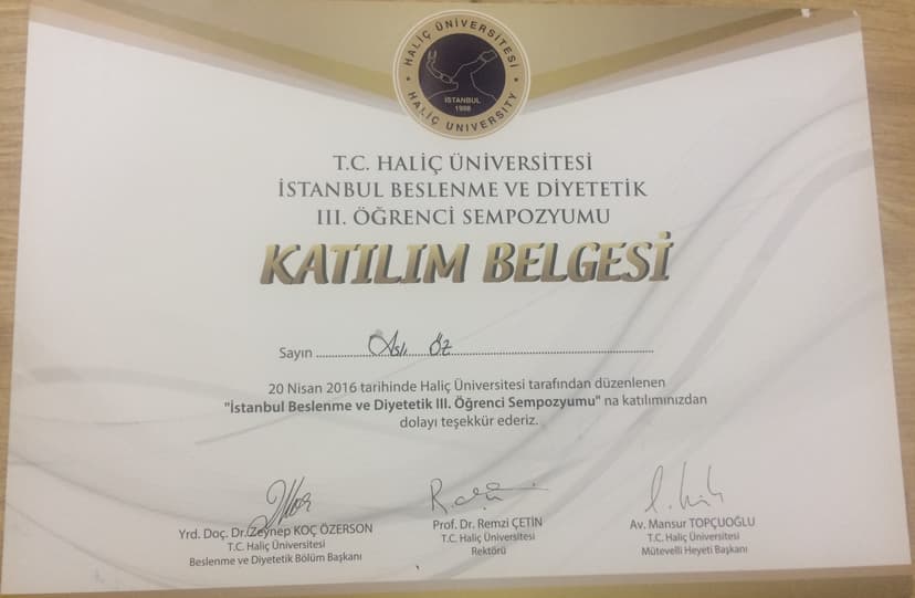 Haliç Üniversitesi İstanbul Beslenme ve Diyetetik III. Öğrenci Sempozyumu