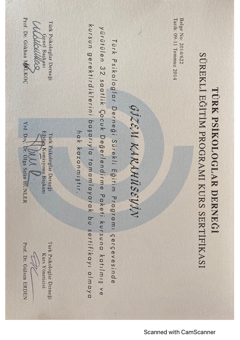 ÇOCUK DEĞERLENDİRME TESTLERİ