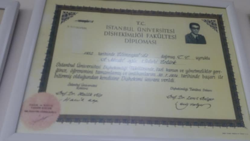 İstanbul Üniversitesi Diş Hekimliği Fakültesi Diploması