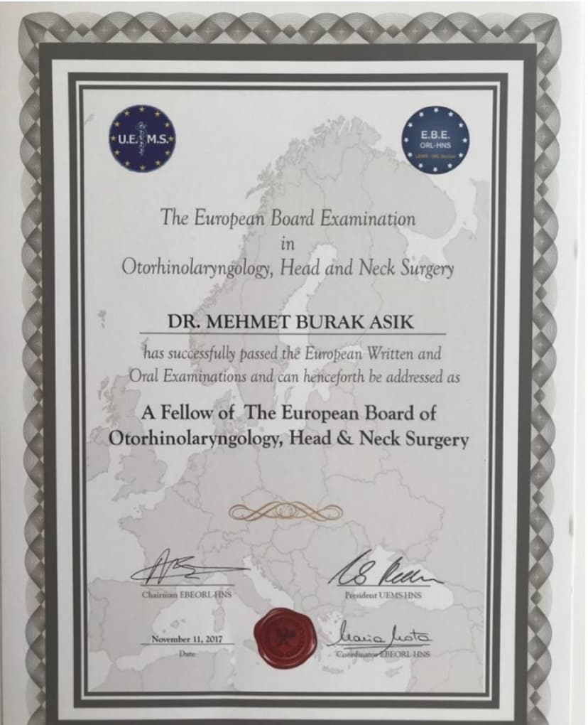 European Fellowship Board sertifikası