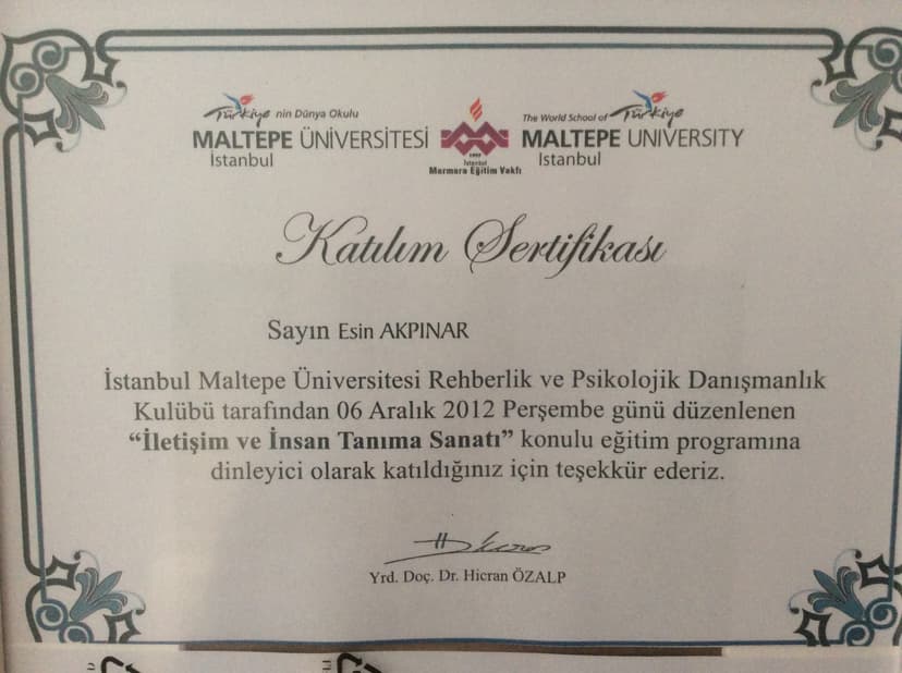 Katılım sertifika 2