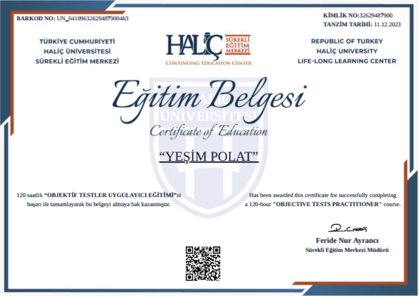 Objektif Testler Uygulayıcı Eğitimi