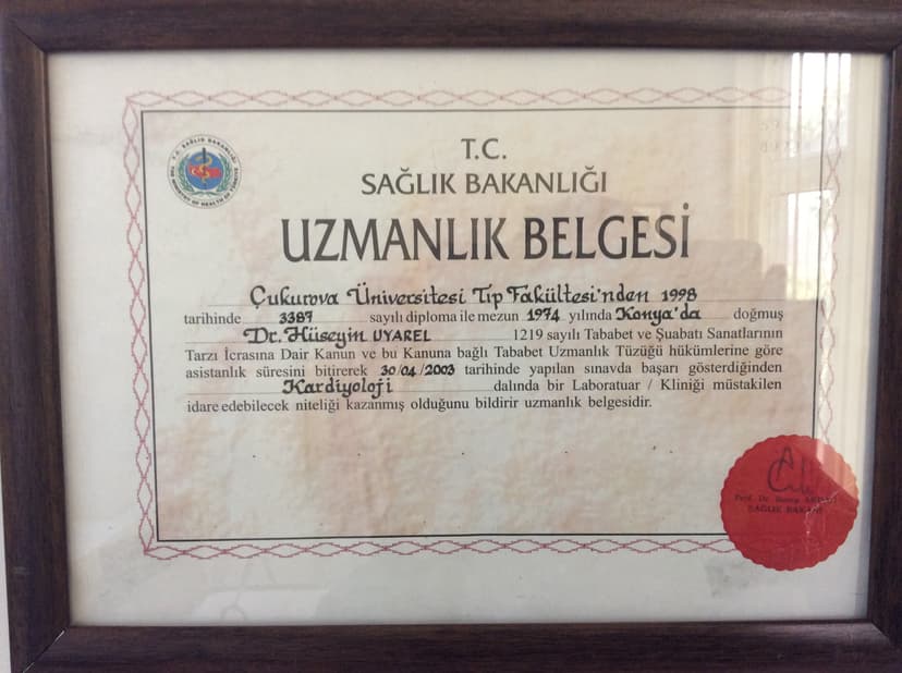 Sağlık Bakanlığı Uzmanlık Belgesi