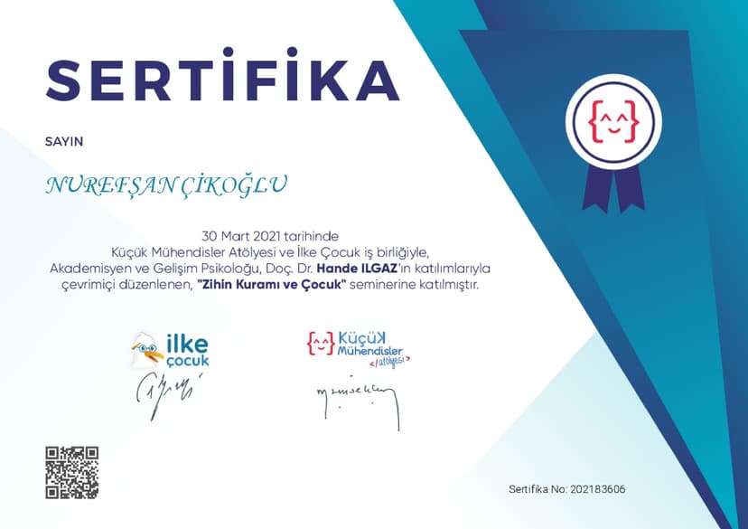 Küçük Mühendisler Atölyesi ve İlke Çocuk ‘Zihin Kuramı ve Çocuk’