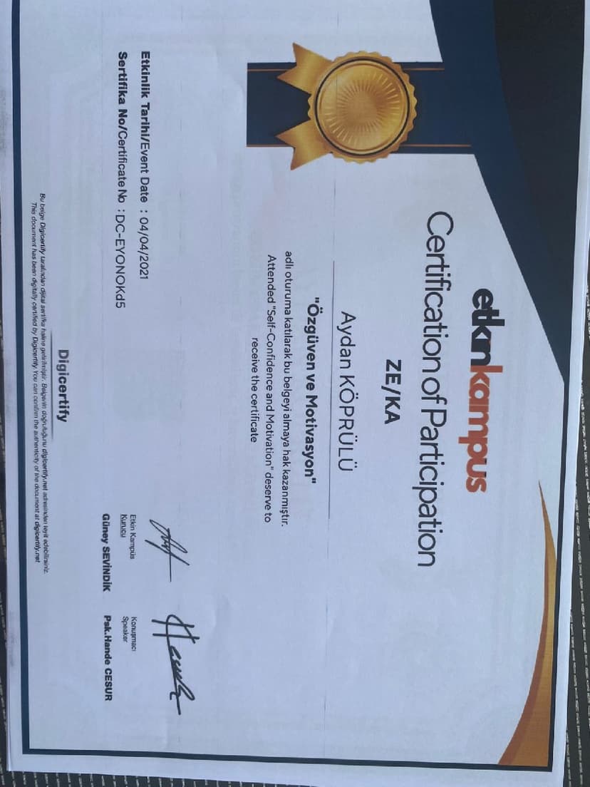 Özgüven ve Motivasyon