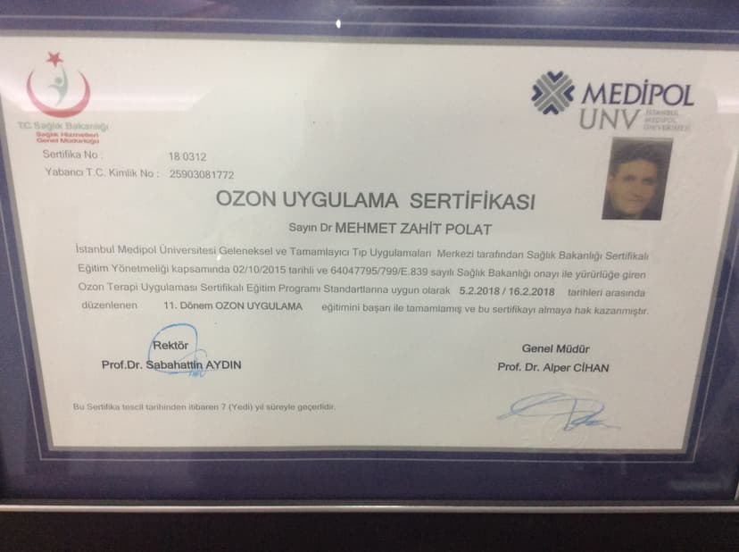 Ozon uygulama sertifikası