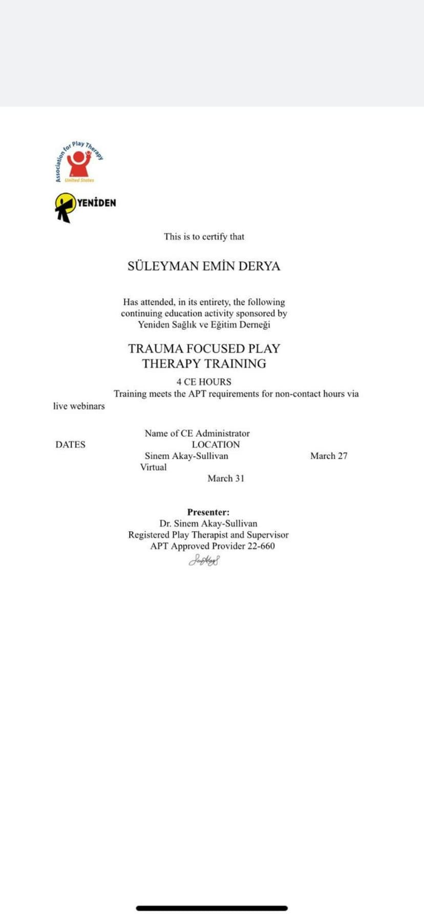 Travma Odaklı Oyun Terapisi